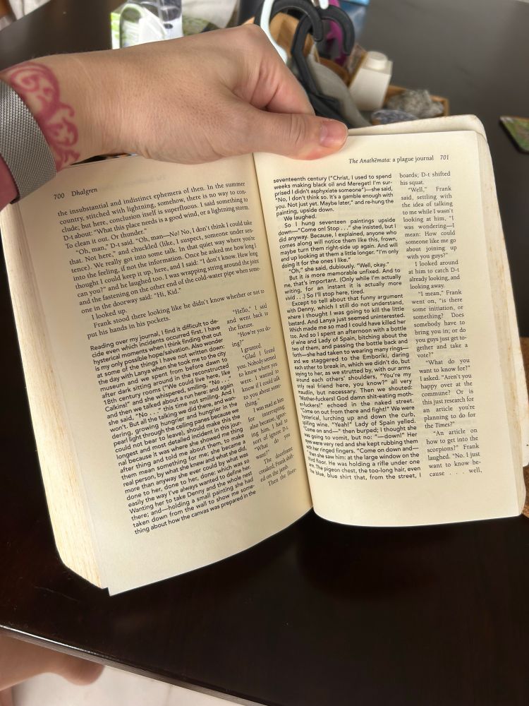 Photo of a random page from the final section of Dhalgren by Samuel Delany showing its unconventional structure/layout