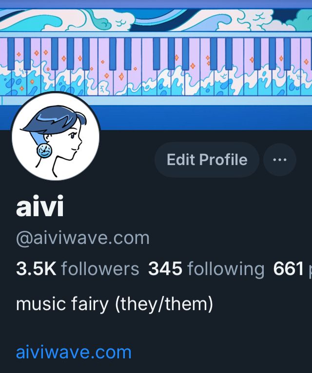screenshot of my bluesky profile before: “music fairy”
