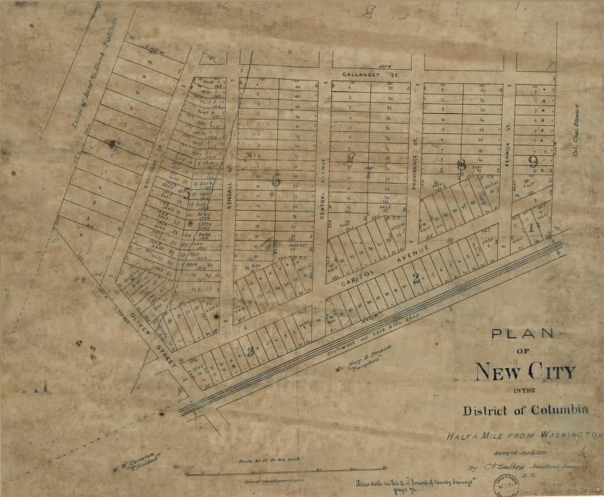 Map of Ivy City in Northeast DC around 1873.