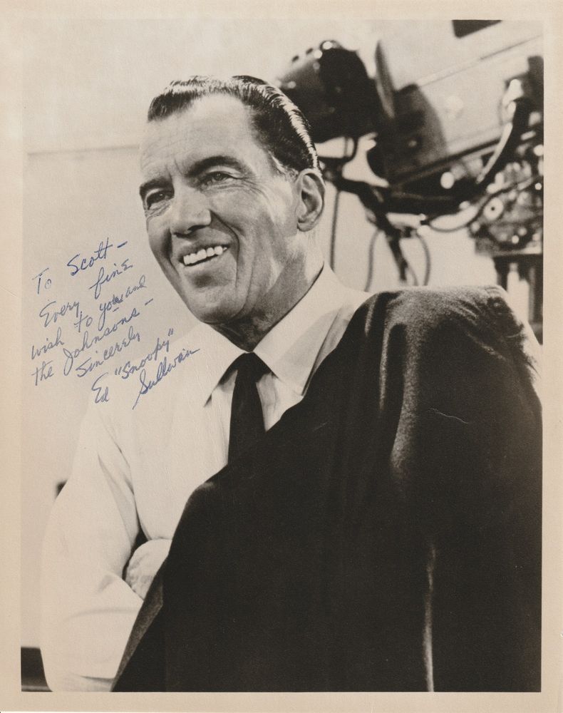 1971 signed photo of Ed Sullivan, inscribed with nickname "Snoopy" from the Peanuts character he played on Flip Wilson season 2, episode 1 in September 1971