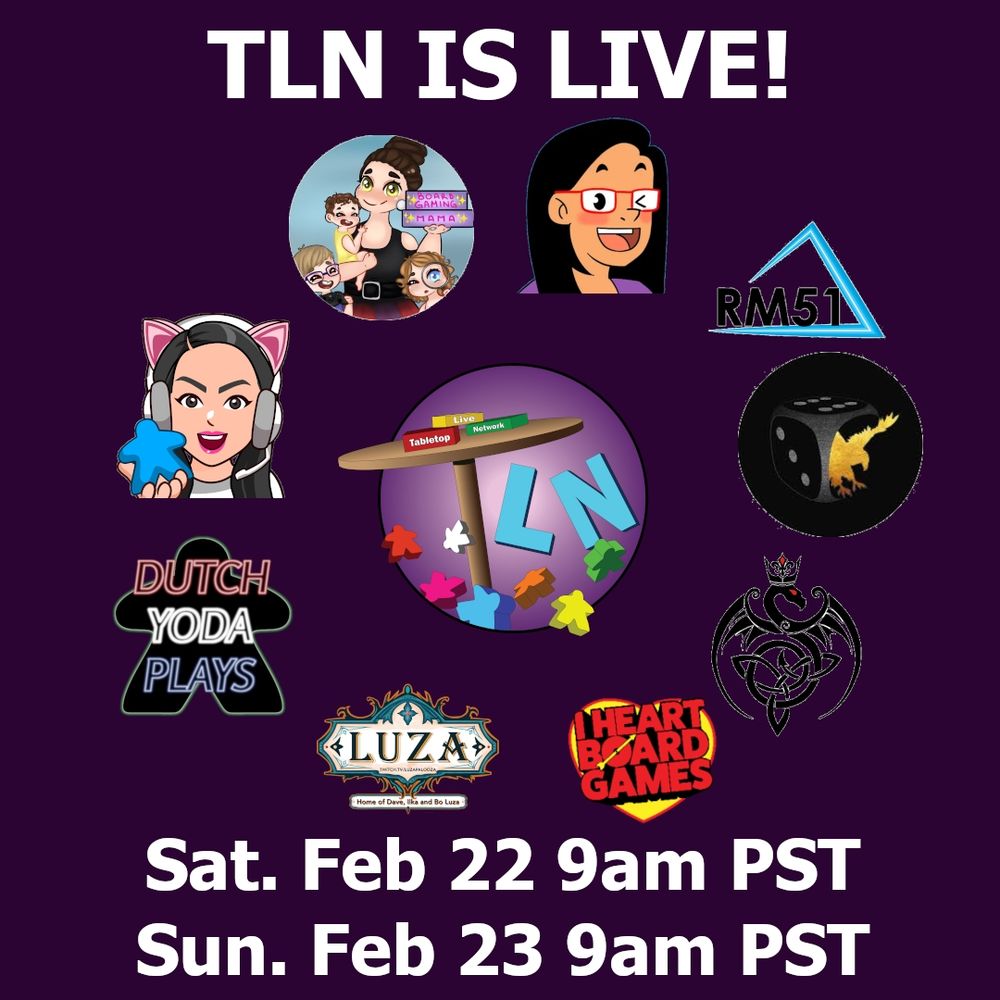 TLN Logo surround by this weekends streamers.