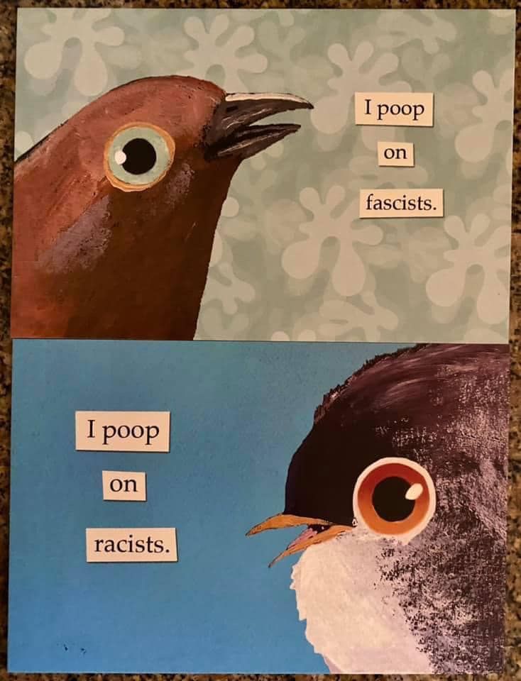 I poop on fascists.
I poop on racists.