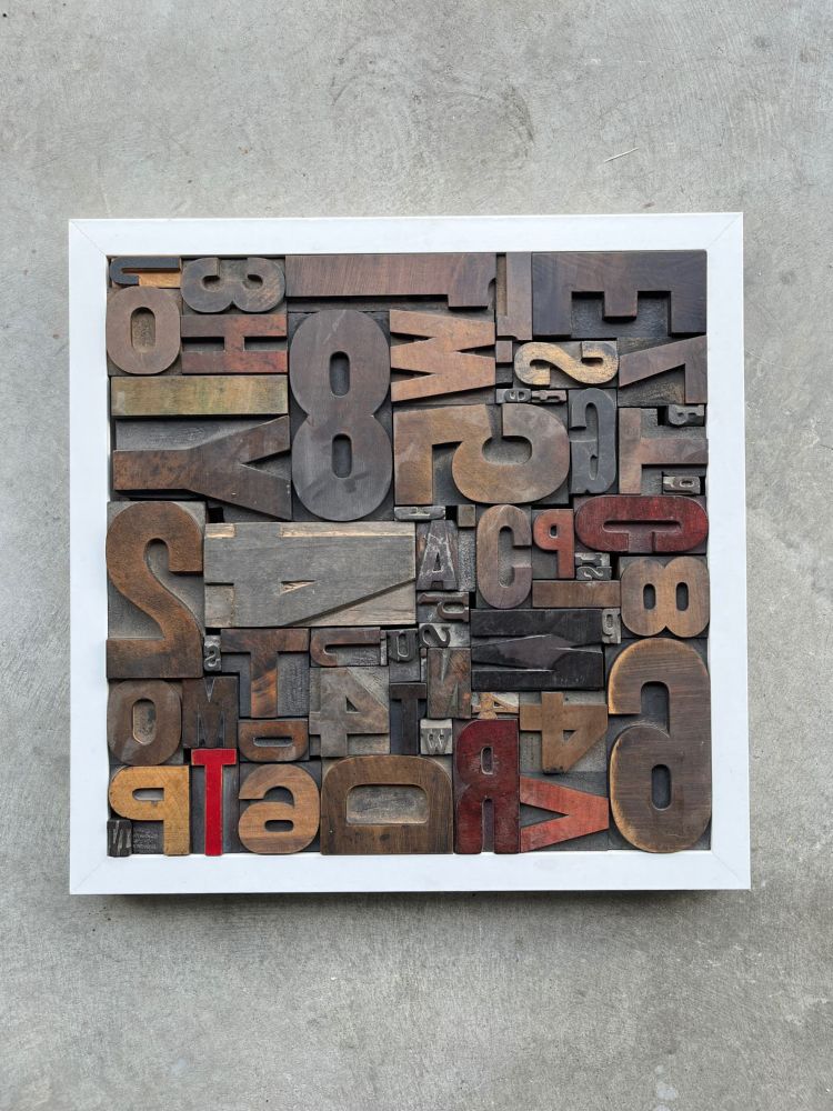 mistmatched letterpress blocks