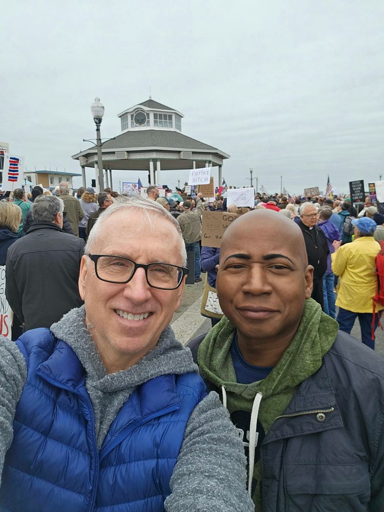 James and Jean at Hands Off resistance protest in Rehoboth Beach Delaware 