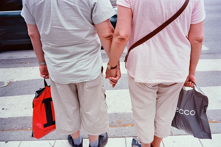 two people holding hands