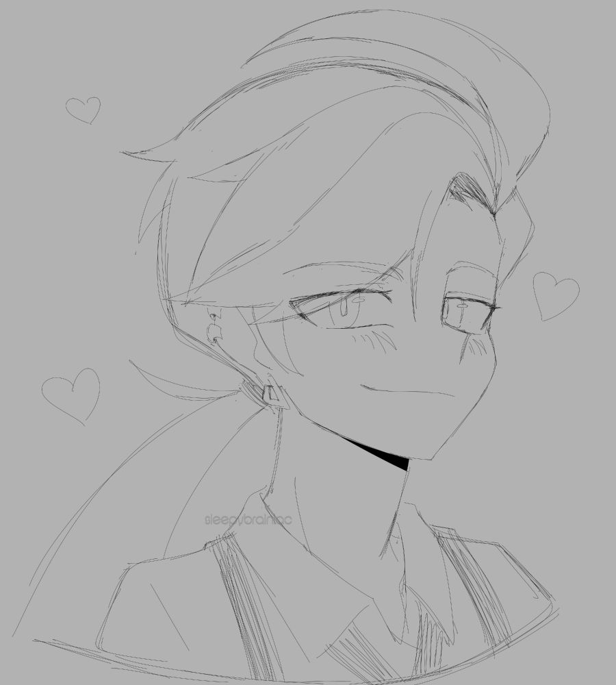 A sketch of Rika from Pokemon.