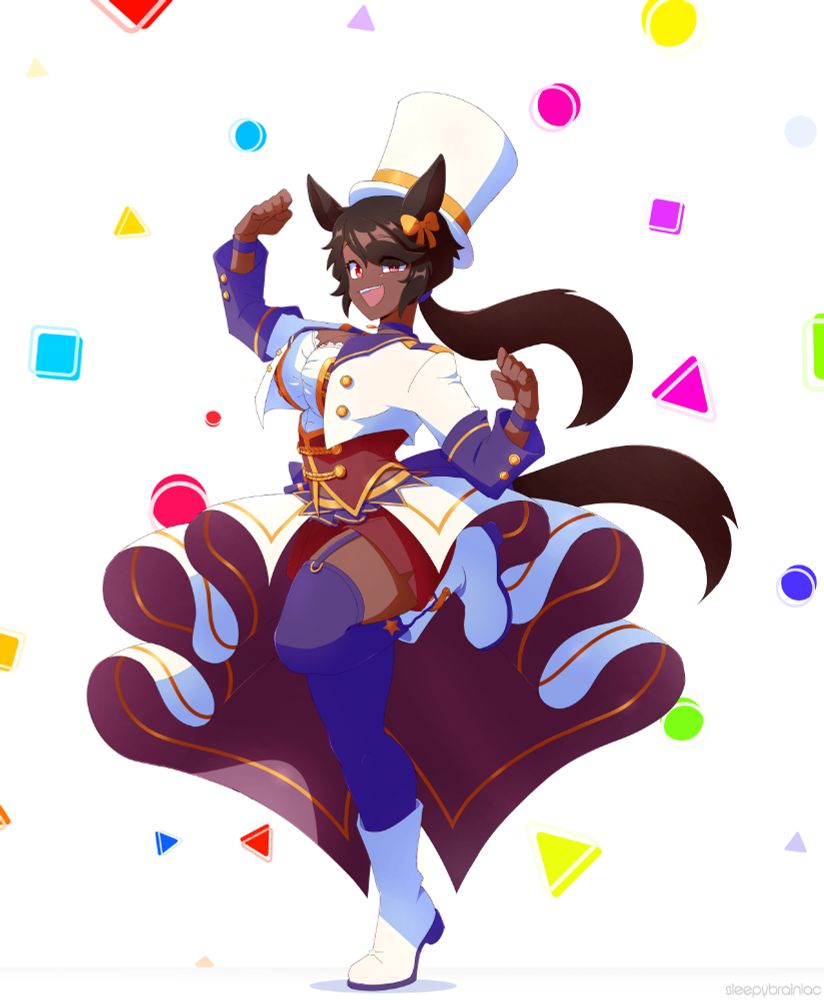 An illustration of Nina in the stage outfit from Umamusume.