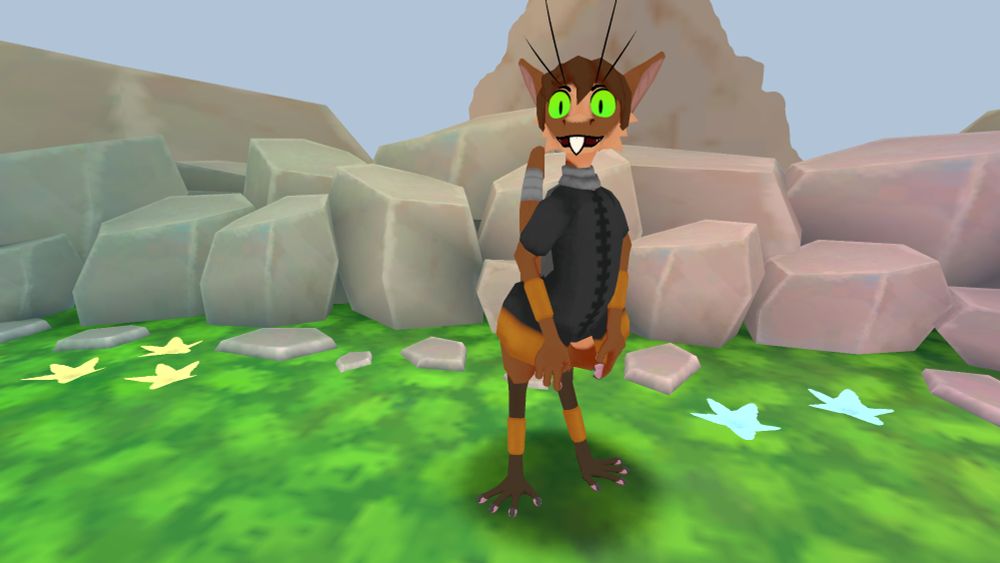 A cheerful brown yinglet with piercing green eyes. Wearing a dark brigandine, bronze bracers and greaves, and wearing a ratty grey scarf.

Made with Yinglet Creator