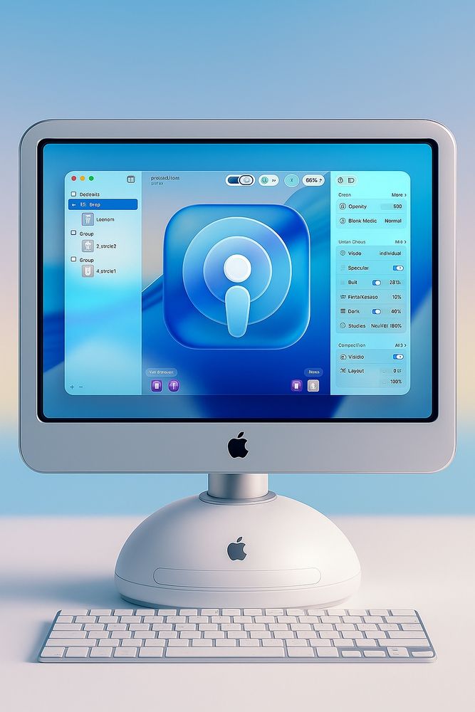 Un iMac G4 revisité avec l’interface de macOS26
