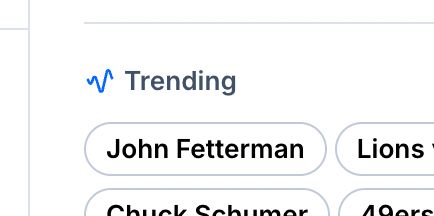 The top trending subject on Bluesky is "John Fetterman"