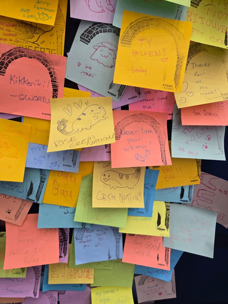 a wall of supportive fan sticky notes and grem nation is on the rise