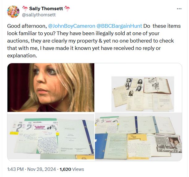 Post from Sally Thomsett
