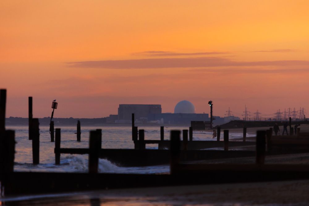 Sizewell power station as seen from Southwold beach.