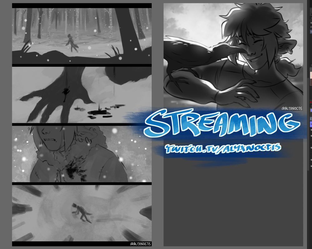 Text reads: streaming, twitch.tv/alyxnoctis
