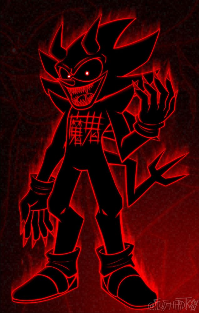a drawing of 5P33DdEm0n, a sonic OC