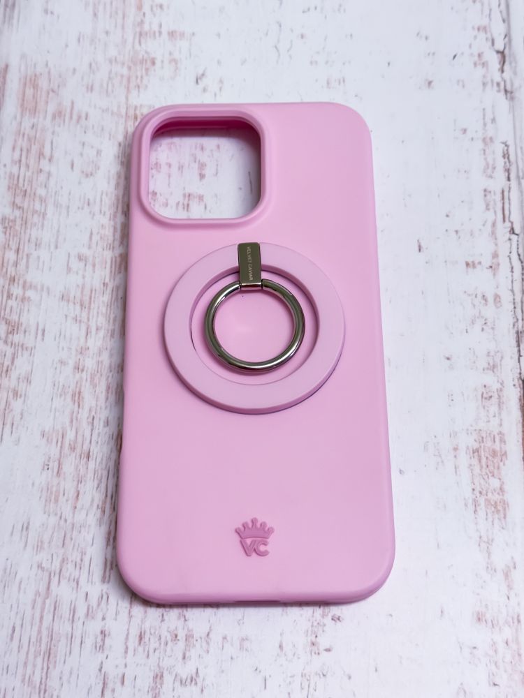 Strawberry Milk iPhone 16 Pro Max Case from Velvet Caviar and MagSafe Ring.