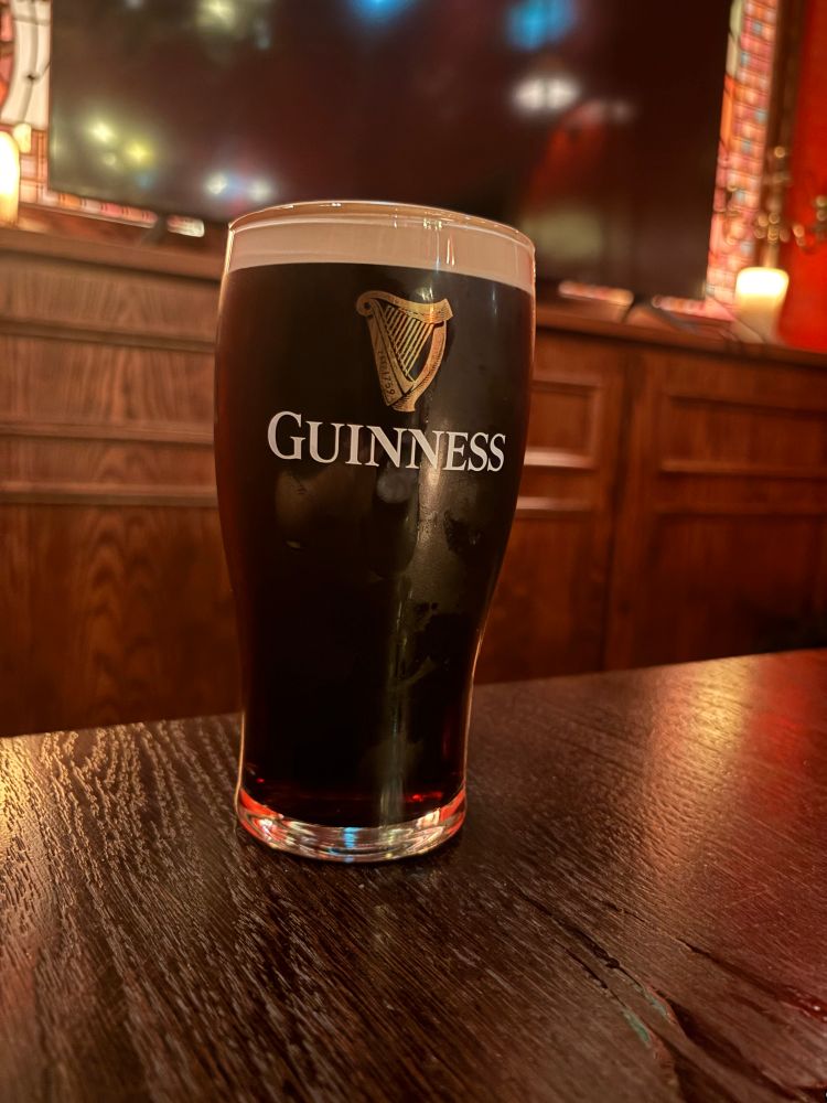 Pint of Guinness in the George, London