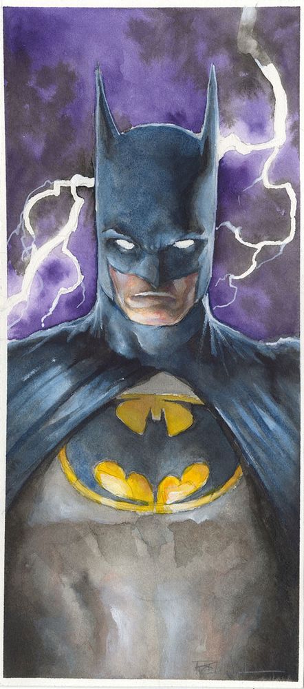 Watercolor painting of Batman