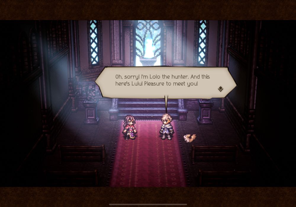 Lolo after guiding him: "Oh sorry! I'm Lolo the hunter. And this here's Lulu! Pleasure to meet you!"