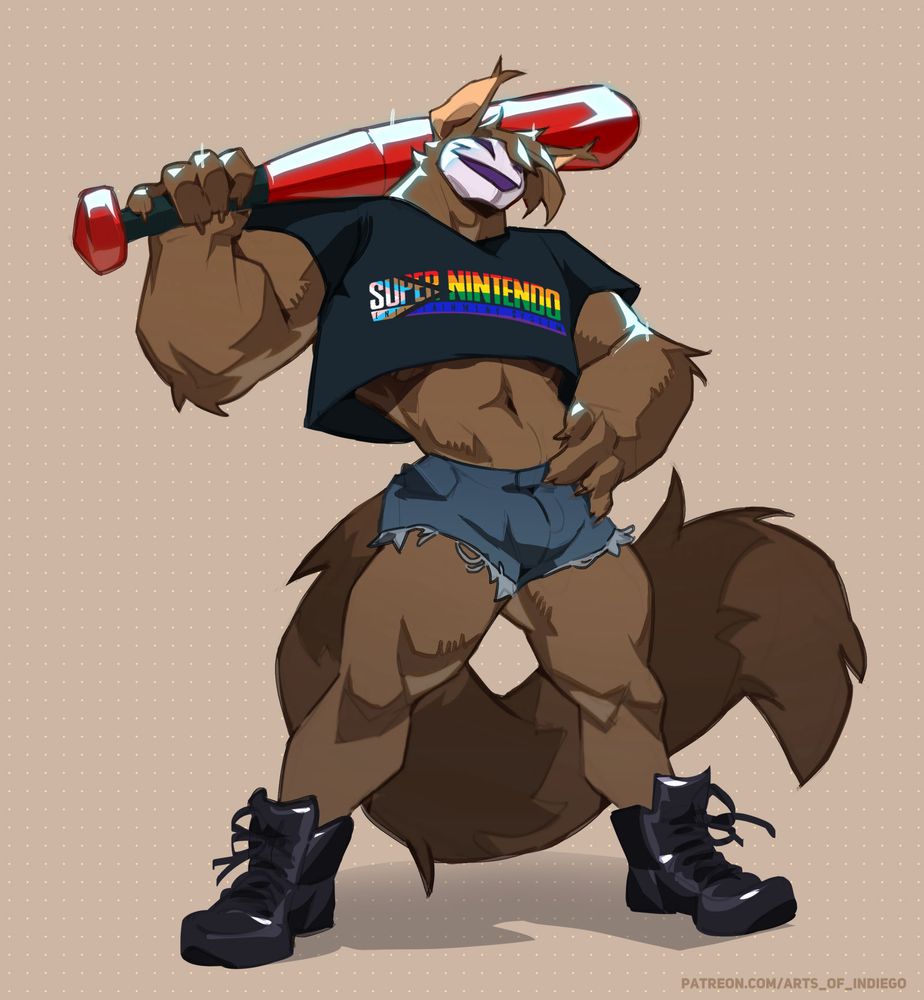 Commission of my Kat holding a bat to fend off any jerks wanting to rain down on Pride Month. If they fuck around even further, they’ll find out sooner than later~