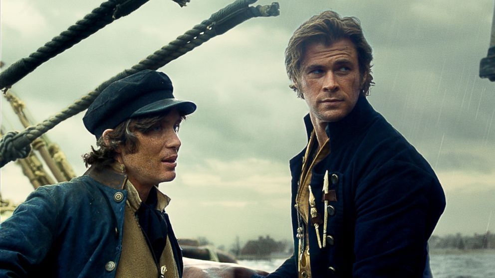 Undisputed hotties Cillian Murphy and Chris Hemsworth sporting nautical garb and imperfect New England accents in the film IN THE HEART OF THE SEA (2015)