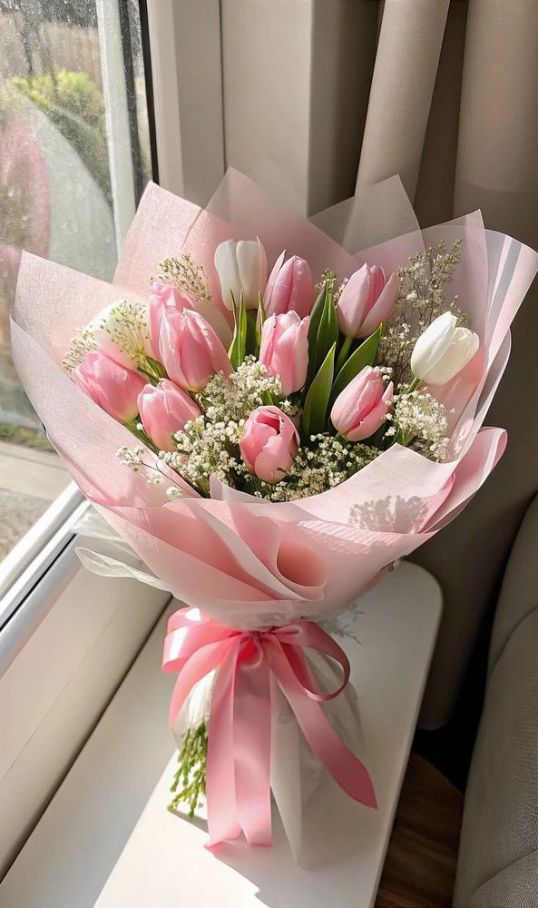 Pink tulip bouquet 