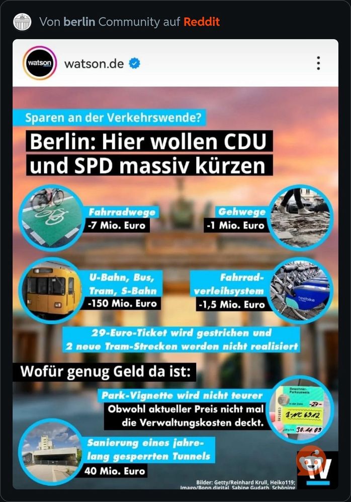 Aufstellung geplanter Kürzungen im Verkehrsbereich - Radwege U-Bahn, 29 € Ticket - aber keine Erhöhung Parkgebühren 