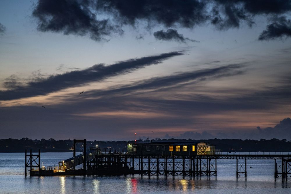Venus visible above Hythe Pier