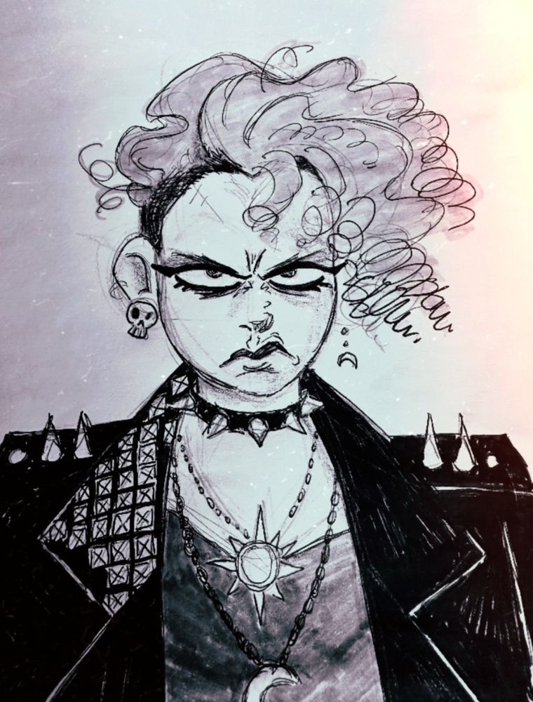 A sketchy angry looking bust of myself now