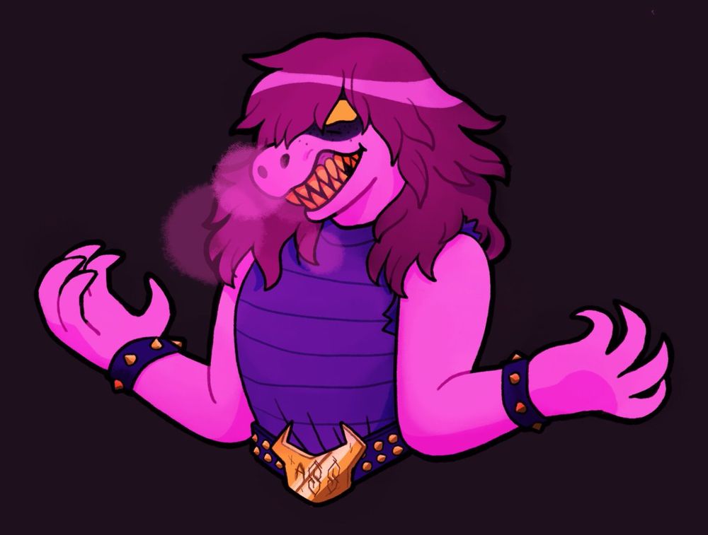 suzie deltarune & her beltbuckle says ASS wit 2 super S's