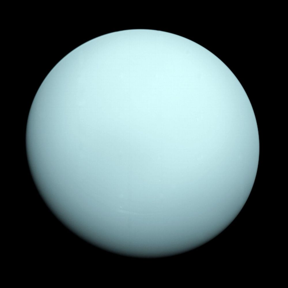 Voyager 2 image in visible light of Uranus