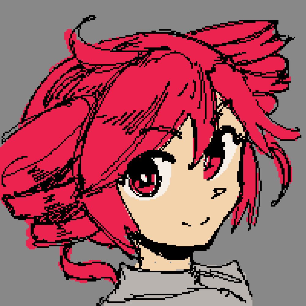 very messy digital bust sketch of kasane teto with an aliased brush and coloring that goes outside the lines frequently. She looks at the viewer with a pleasant smile on her face and a tilt to her head