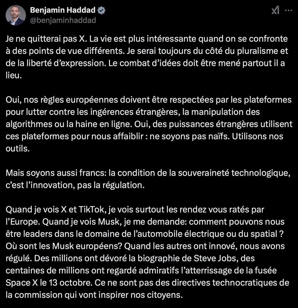 Copie d’écran d’un tweet de Benjamin Haddad