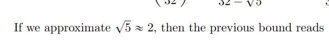 Respuesta de un ejercicio de matemáticas en el que la raíz cuadrada de 5 se aproxima a 2