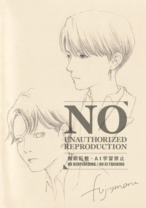 Androgynous persons sketch / No reuploading, No AI training