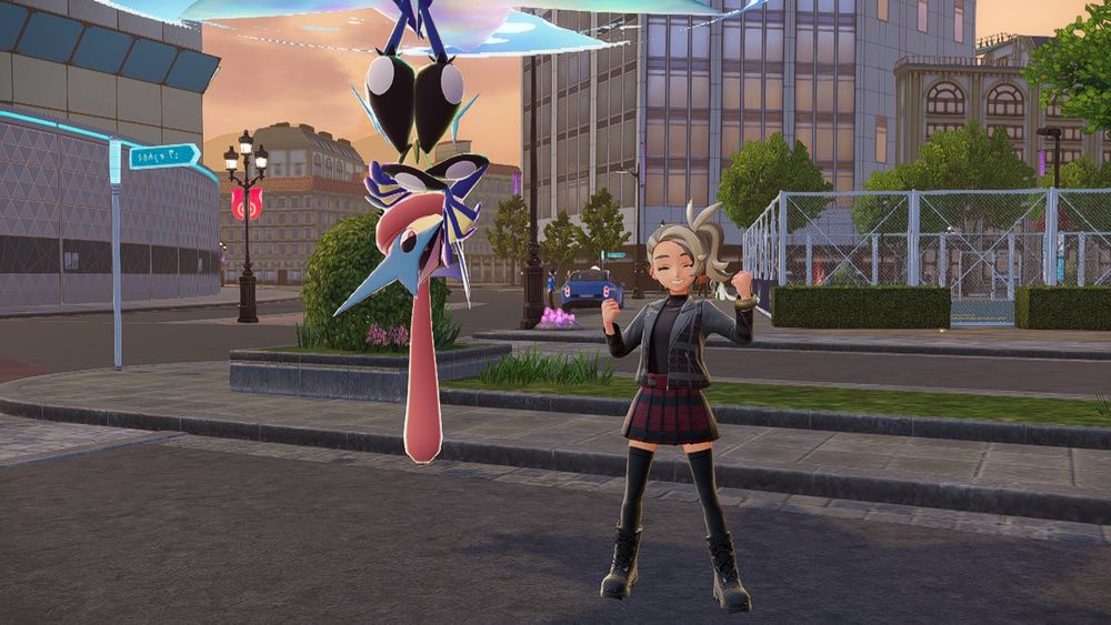 My trainer girl posing confidently next to Mega Greninja