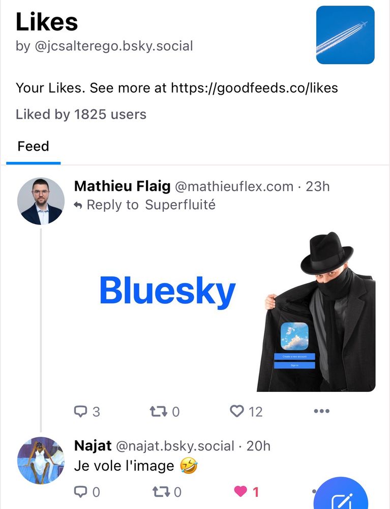 Image d’illustration du Feed des likes basé sur le compte de @mathieuflex.com