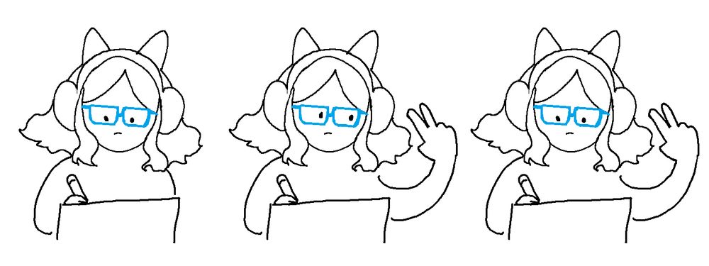 A doodle comic of myself referencing and drawing my own hand