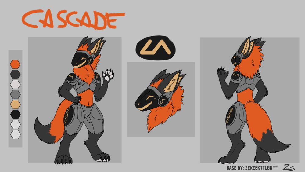 Ref sheet for Cascade the Protogen