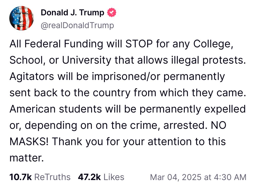 Message de Trump sur TS