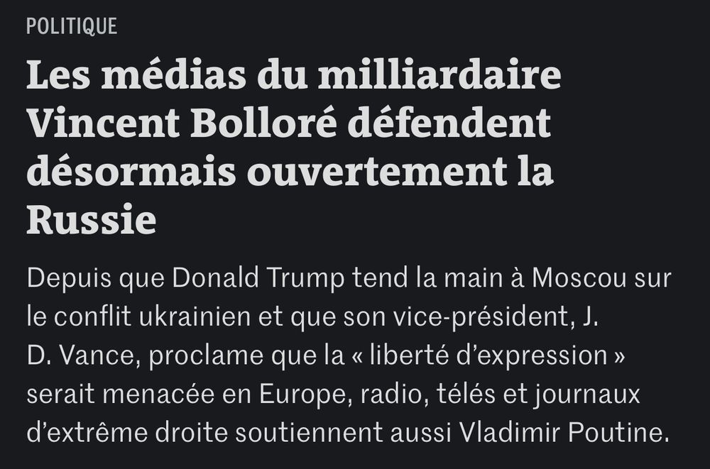Bolloré er le soutien à la Russie 