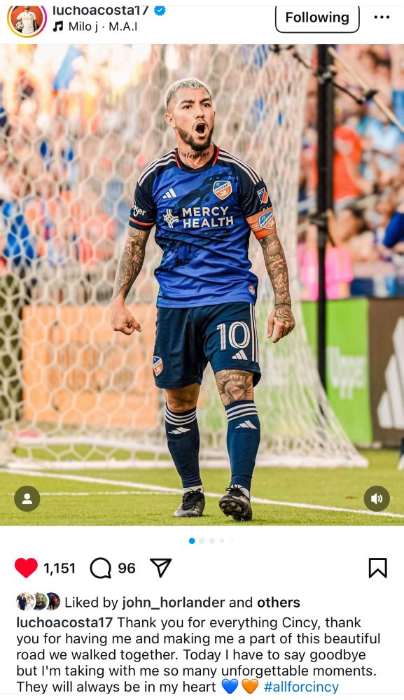 lucho’s post thanking the fans 