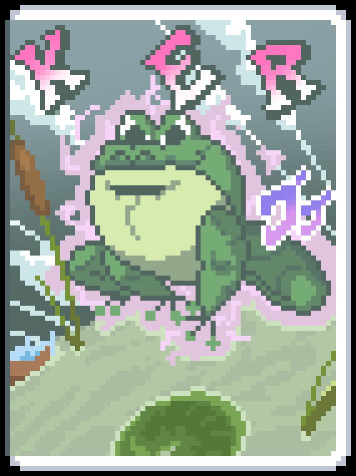 "Scourge of Pantsylvania". Bunji from the Gigglebone Gang is portrayed in the style of Jojo's Bizarre Adventure, looking intimidating and replicating the famous shot of Jotaro being approached by Dio with a glowing pink aura and [menacing] symbols next to him. He is standing in the middle of a bog as Frich is seen just out of frame.

Its ability is as follows:
- Food Jokers never expire