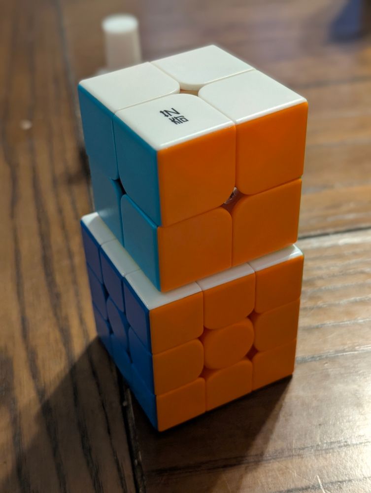 A 2x2 and a 3x3 Rubik's Cube