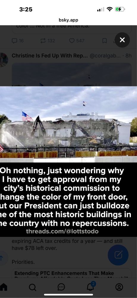 White House destruction by Trump 10/2025