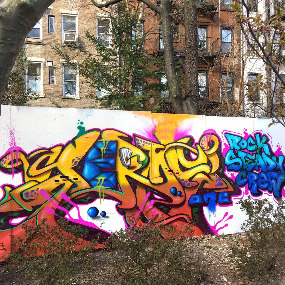 Piece by Jerms for International Hip-Hop Day in the East Village in Manhattan, New York. 