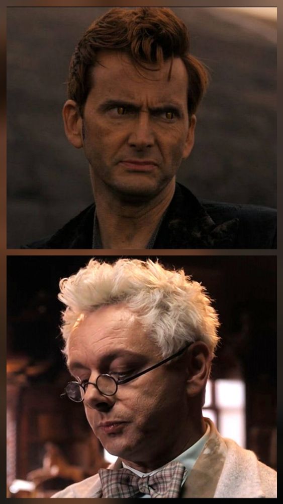 Aziraphale and Crowley both looking hot even when they're not smiling.