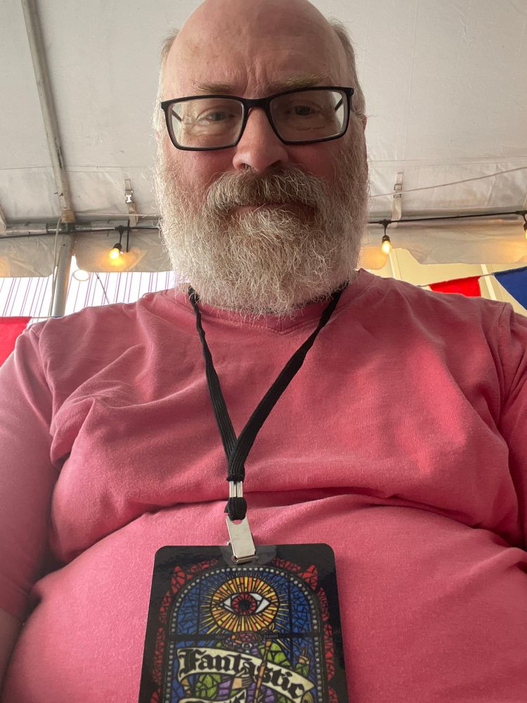 Selfie under film festival awning 