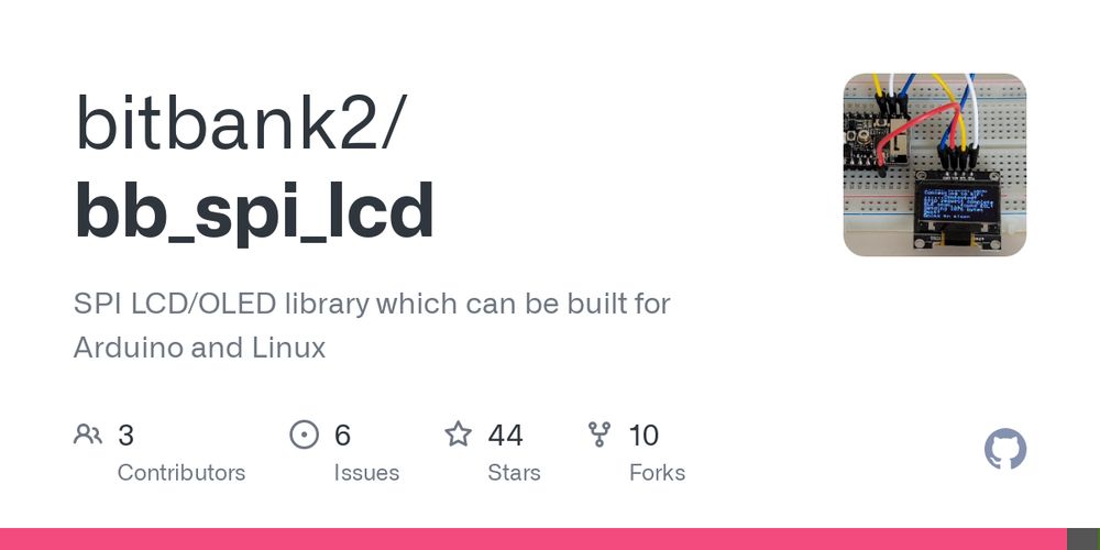 GitHub - bitbank2/bb_spi_lcd: SPI LCD/OLED library which can be built for Arduino and Linux