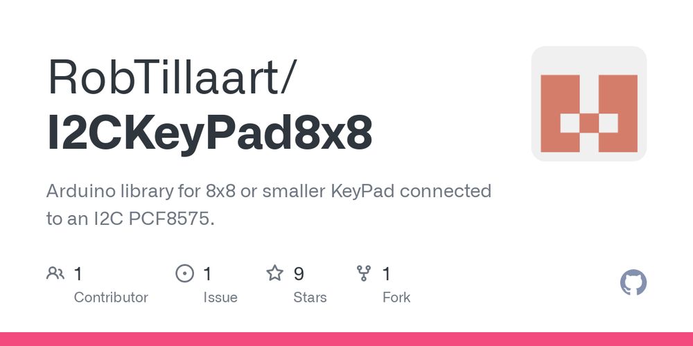 GitHub - RobTillaart/I2CKeyPad8x8: Arduino library for 8x8 or smaller KeyPad connected to an I2C PCF8575.